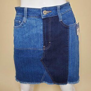 Arizona High Waist Jean Mini Skirt With Patchwork SZ 5